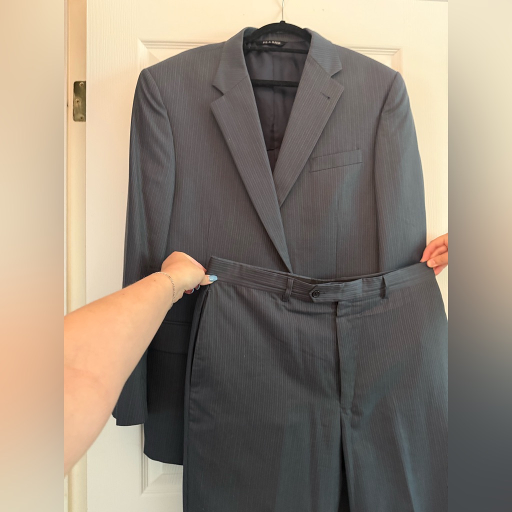 Jos. A. Bank Charcoal Pinstripe Suit Jacket And Pant